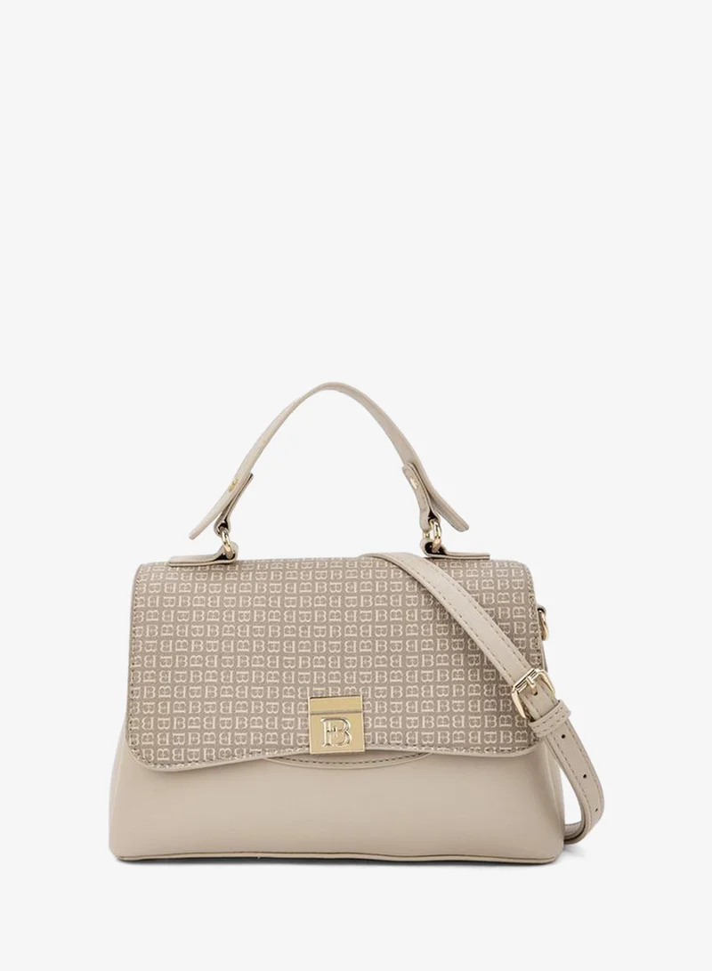 Flora Bella Monogram Print Crossbody Bag with Detachable Shoulder Strap