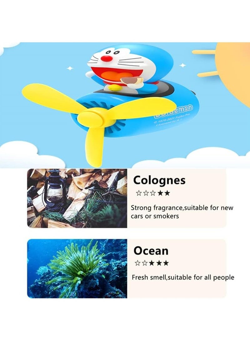 general Cartoon car air freshener, cute car diffuser rotating propeller vent freshener, creative car perfume decoration - Image 3