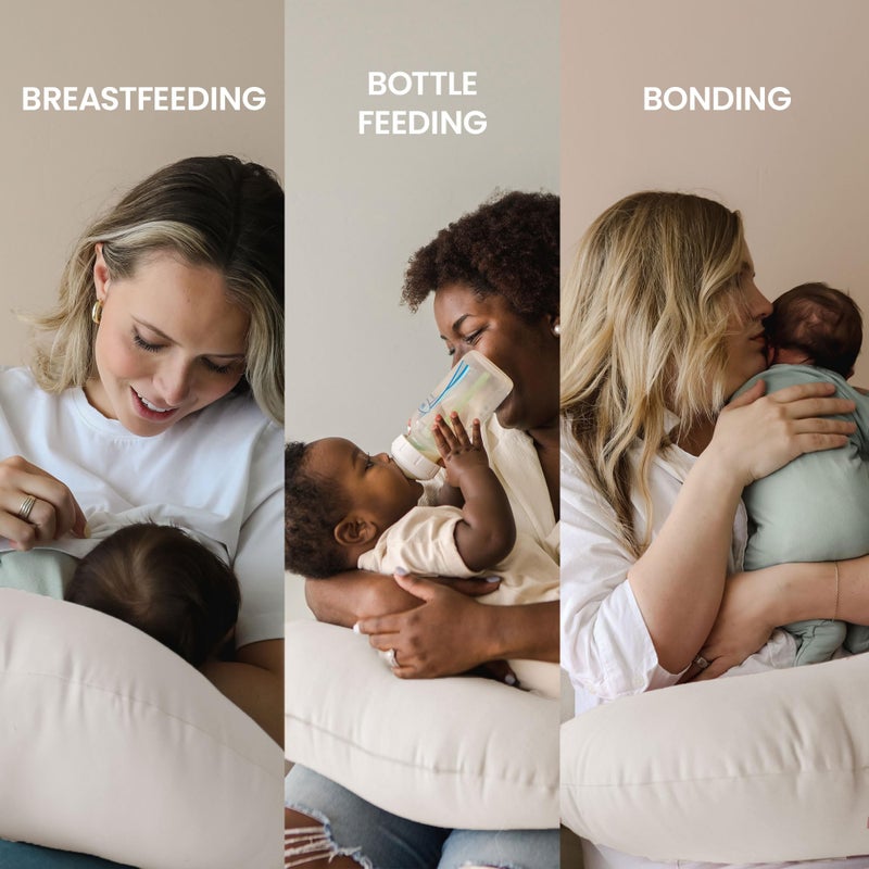 snuggle me Organic Nursing Pillow (New 2025 Design) | Bottle & Breastfeeding Pillow with Organic Cotton Cover & Fiberfill, Machine Washable Feeding Pillow, Newborn Essentials Must Haves (Natural) - v2 - Image 5