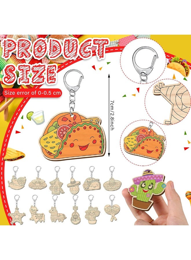 10pcs نمط عشوائي للأطفال DIY الحرف اليدوية سلاسل المفاتيح مجموعات الكرتون غير المكتملة التلوين سلاسل المفاتيح الخشبية الفارغة للأطفال الحلوى حيوان الكرة شكل حلقة المفاتيح حلقة حلوة كيس Penadant هدية الحزب - Image 5