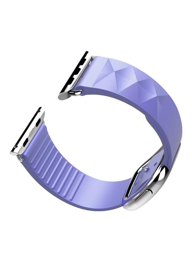 HuHa Modern Style Silicone Replacement Strap Watchband For Apple Watch Series 7/6/5/4/3/2/1/SE 45/44/42mm Purple - Image 3