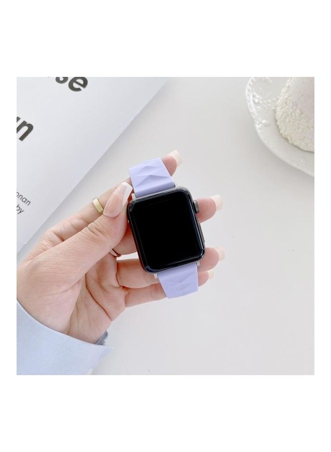 HuHa Modern Style Silicone Replacement Strap Watchband For Apple Watch Series 7/6/5/4/3/2/1/SE 45/44/42mm Purple - Image 4