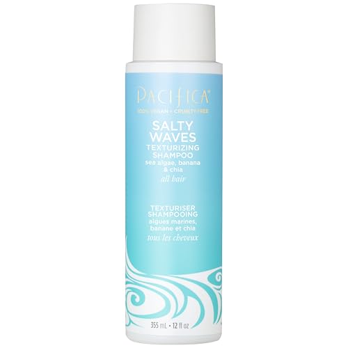 Pacifica Salty Waves Texturizing Shampoo - Beachy Textured, Messy Look, Hair Styles - Moisturizing Hair Care w/ Vitamin B & E - Banana Scent Clean Beauty Vegan & Cruelty-Free Dermatologist Tested - Image 1