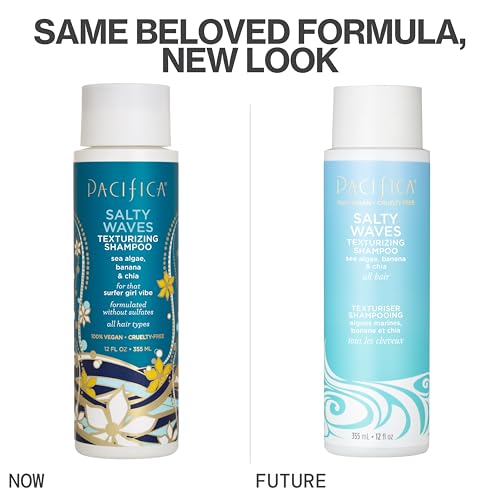 Pacifica Salty Waves Texturizing Shampoo - Beachy Textured, Messy Look, Hair Styles - Moisturizing Hair Care w/ Vitamin B & E - Banana Scent Clean Beauty Vegan & Cruelty-Free Dermatologist Tested - Image 3
