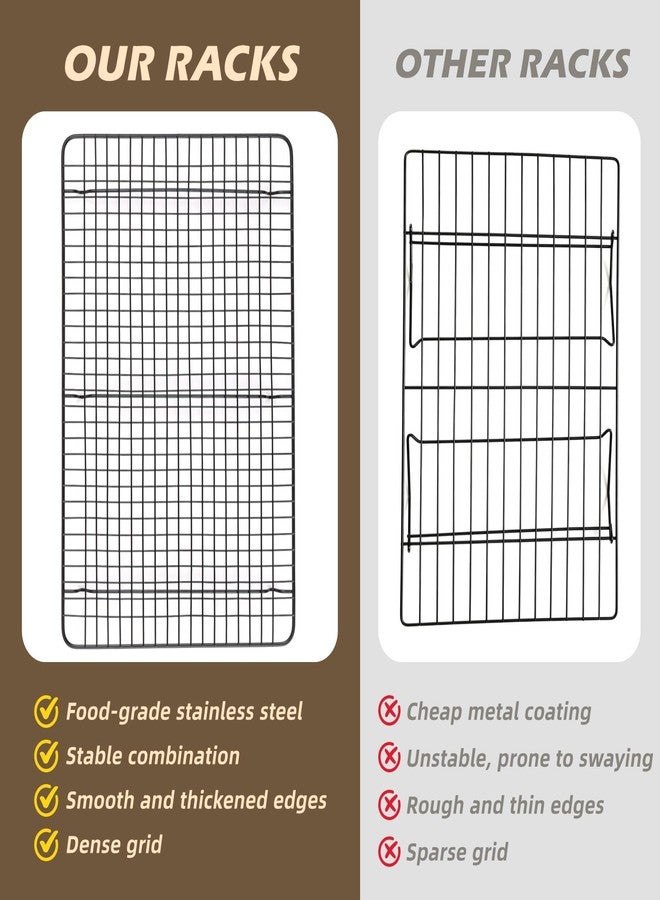 Pleafind 3 PCS Stackable Cooling Rack -16 x 10 Inch Wire Rack, Heavy Duty Stainless Steel Baking Racks, Cooling Racks for Cooking and Baking Cookie Pizza Cake, Oven and Dishwasher Safe - Image 4