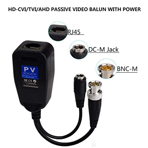 XIKKART 8MP (PV) Passive Video Balun BNC DC to RJ45 Network Transceiver Cat5/Cat6 Adapter AHD/TVI/CVI/CVBS for Full HD CCTV DVR Security Surveillance Camera System (Pack of 2) - Image 5