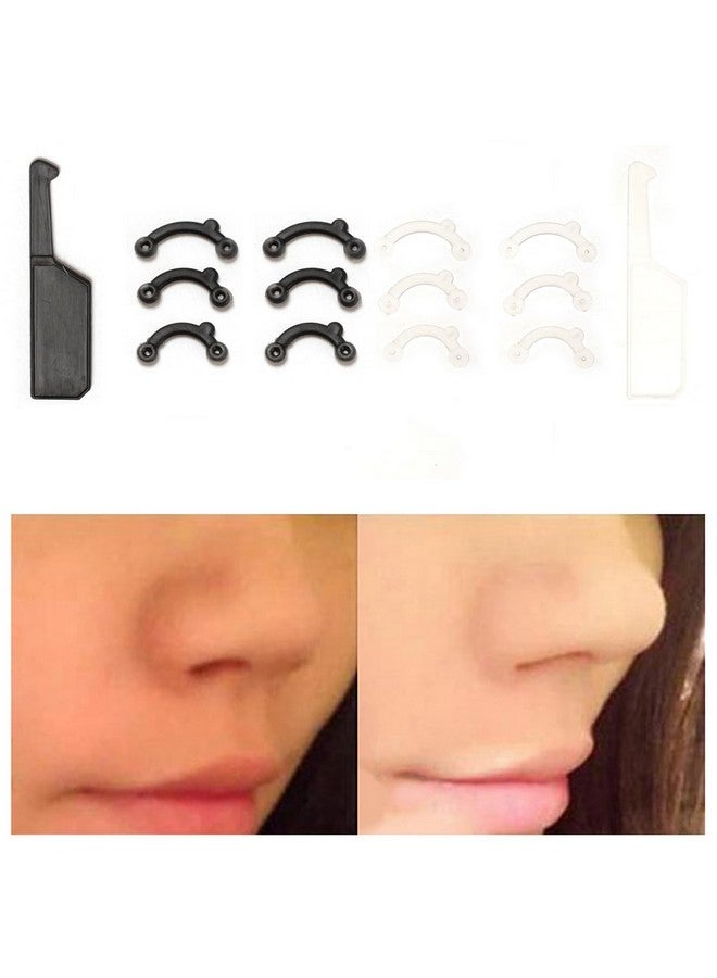 VANANA 6 Pairs Nose Lifting Shaper Inserts 3 Sizes Invisible Nose Lifter Soft Silicone No Pain Nose Up Corrector Beauty Tool Comfortable Easy Install Removable (Black & White) - Image 5