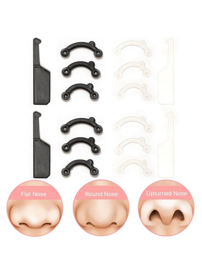 VANANA 6 Pairs Nose Lifting Shaper Inserts 3 Sizes Invisible Nose Lifter Soft Silicone No Pain Nose Up Corrector Beauty Tool Comfortable Easy Install Removable (Black & White) - Image 2