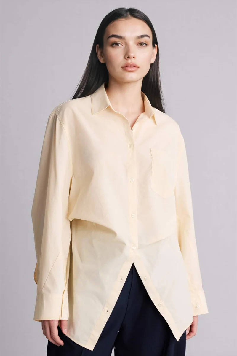 DeFacto Oversize Fit Shirt Collar Poplin Long Sleeve Shirt