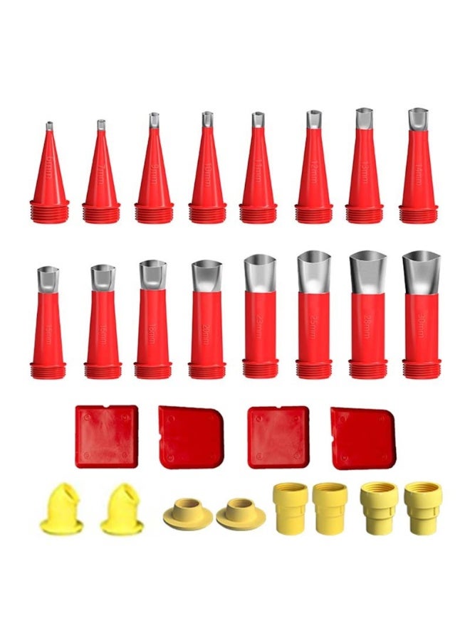28pcs Caulking Finisher Kit, Reusable Caulking Nozzle Coating 16 Caulking Nozzle Applicators Caulking Tool Kit with Connector Caulking Guns and Grout Scraper  - Image 2