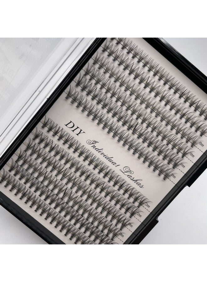 IECILI Individual Lashes Natural Cluster Lashes 240Pcs 914Mm Mixed Pack ;12 Roots;C Curl ;0.07Mm Thickness;Faux Mink Diy Premade Fans Eyelash Extensions (C Curl, 20D Cluster Lashes)  - Image 1