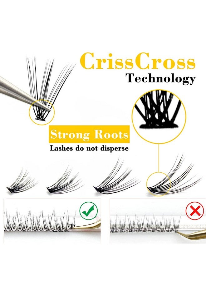IECILI Individual Lashes Natural Cluster Lashes 240Pcs 914Mm Mixed Pack ;12 Roots;C Curl ;0.07Mm Thickness;Faux Mink Diy Premade Fans Eyelash Extensions (C Curl, 20D Cluster Lashes)  - Image 3