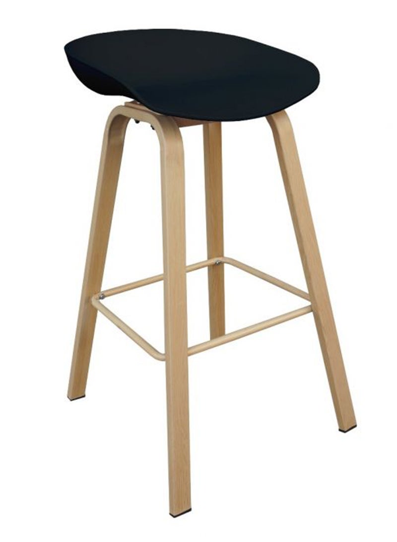 Mahmayi Ultimate Eames Style Seat Height Bar Stool - Black - Image 1