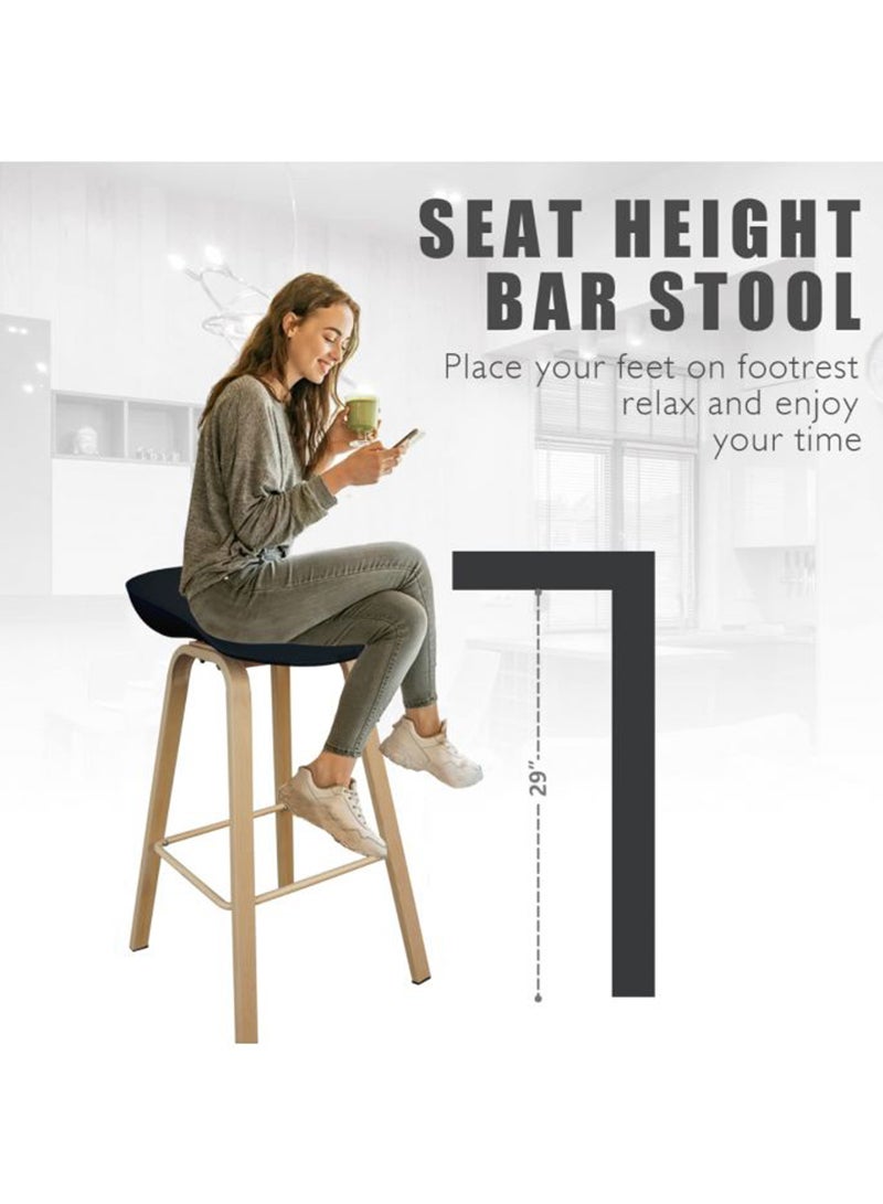 Mahmayi Ultimate Eames Style Seat Height Bar Stool - Black - Image 4