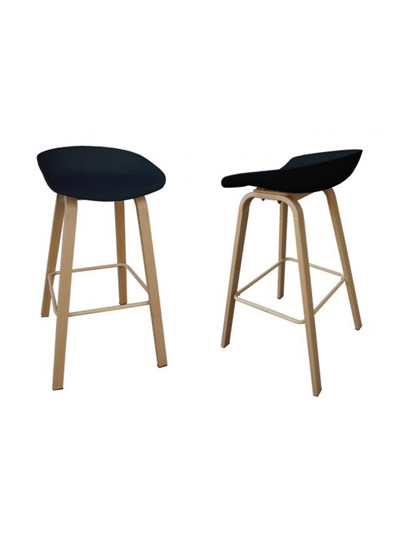 Mahmayi Ultimate Eames Style Seat Height Bar Stool - Black - Image 2