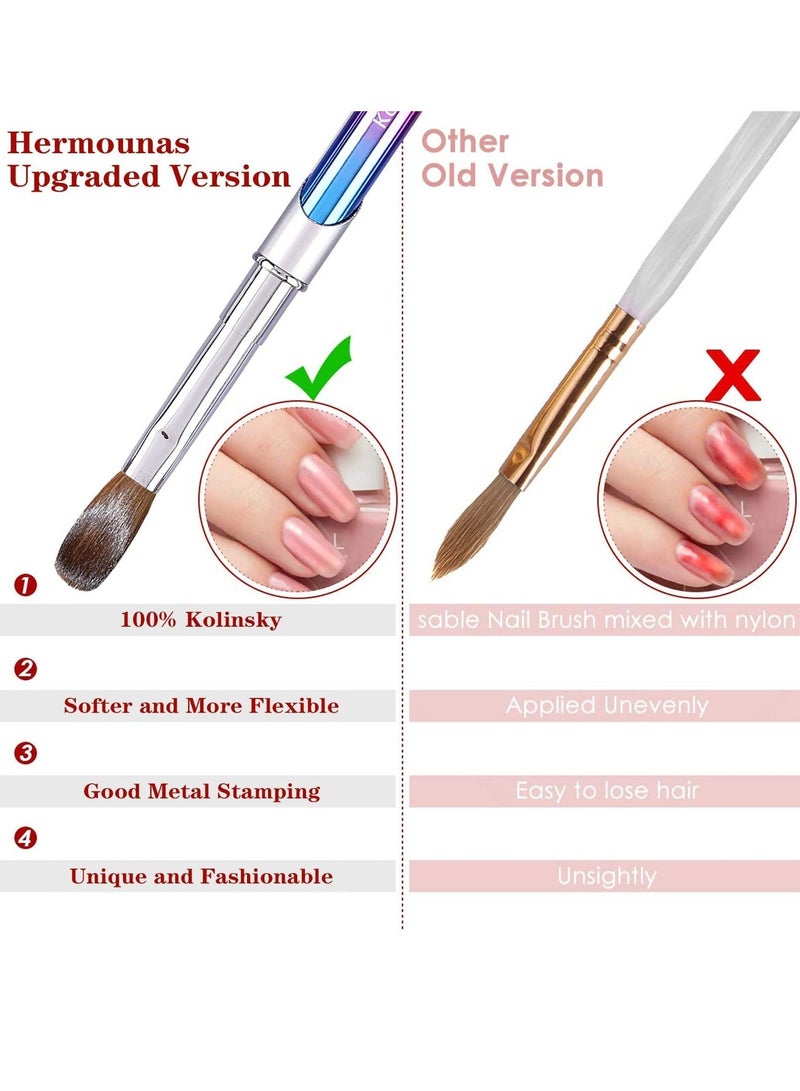 Generic Nail Art Brush Carved Painted Polish Brush Professional Acrylic Pen 3D Colorful Pure Handmade Makeup with Cap(#6) - Image 4
