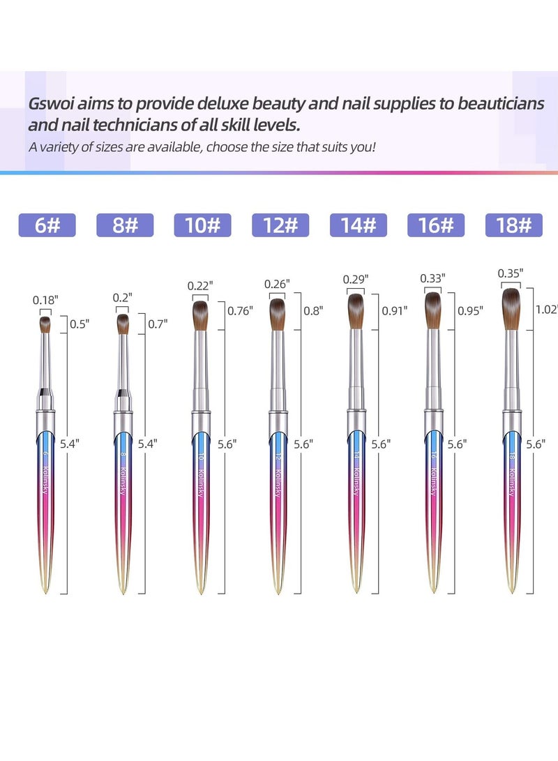 Generic Nail Art Brush Carved Painted Polish Brush Professional Acrylic Pen 3D Colorful Pure Handmade Makeup with Cap(#6) - Image 5