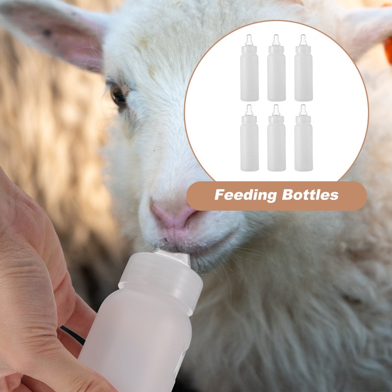 6Pcs 250ml Lamb Feeding Bottles Bottles Household Animal Feeder (White) - Image 5