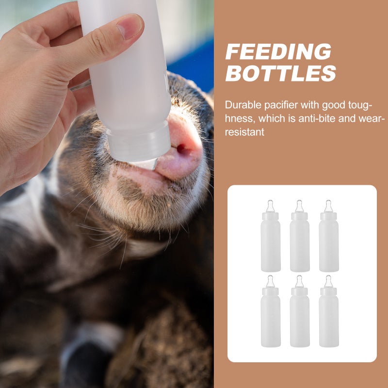 6Pcs 250ml Lamb Feeding Bottles Bottles Household Animal Feeder (White) - Image 4