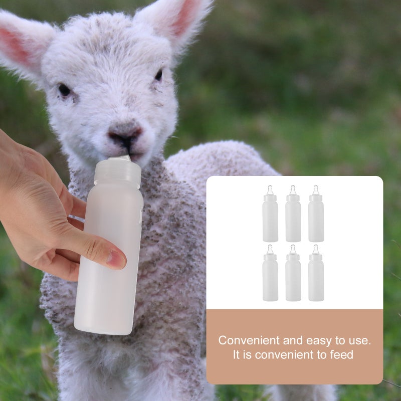 6Pcs 250ml Lamb Feeding Bottles Bottles Household Animal Feeder (White) - Image 3