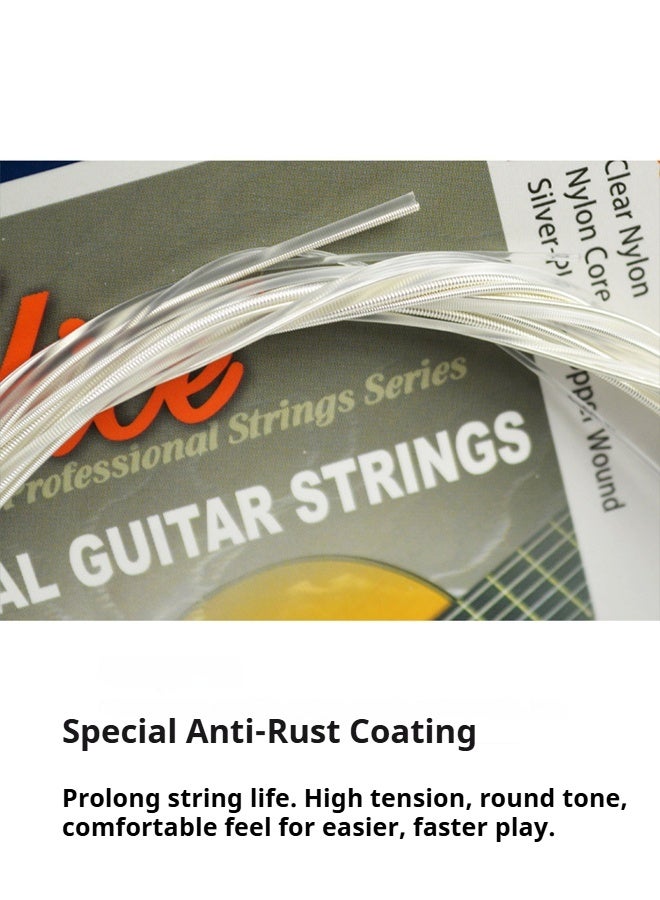 أليس أوتار جيتار أليس الكلاسيكي AC130، من 1 إلى 6 أوتار، مجموعة أوتار نايلون، أوتار جيتار - Image 3