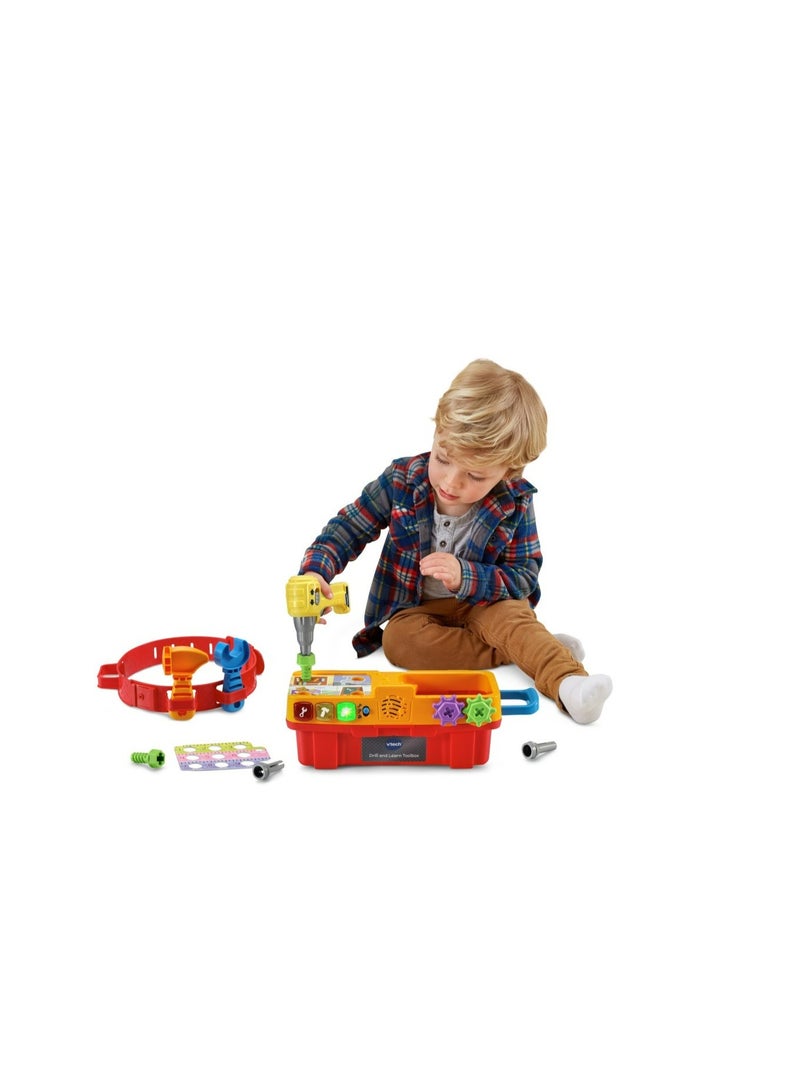 Vtech Vtech Drill And Learn Toolbox, Toy with Music, Lights, Colours, Baby Interactive, Educational Gift Suitable for 18, 24, 36 months Boys & Girls, English Version - Image 2