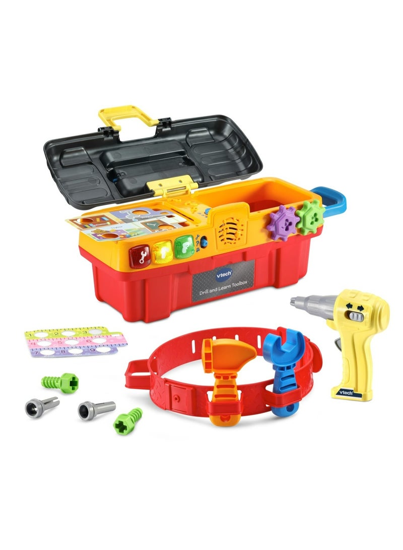 Vtech Vtech Drill And Learn Toolbox, Toy with Music, Lights, Colours, Baby Interactive, Educational Gift Suitable for 18, 24, 36 months Boys & Girls, English Version - Image 4