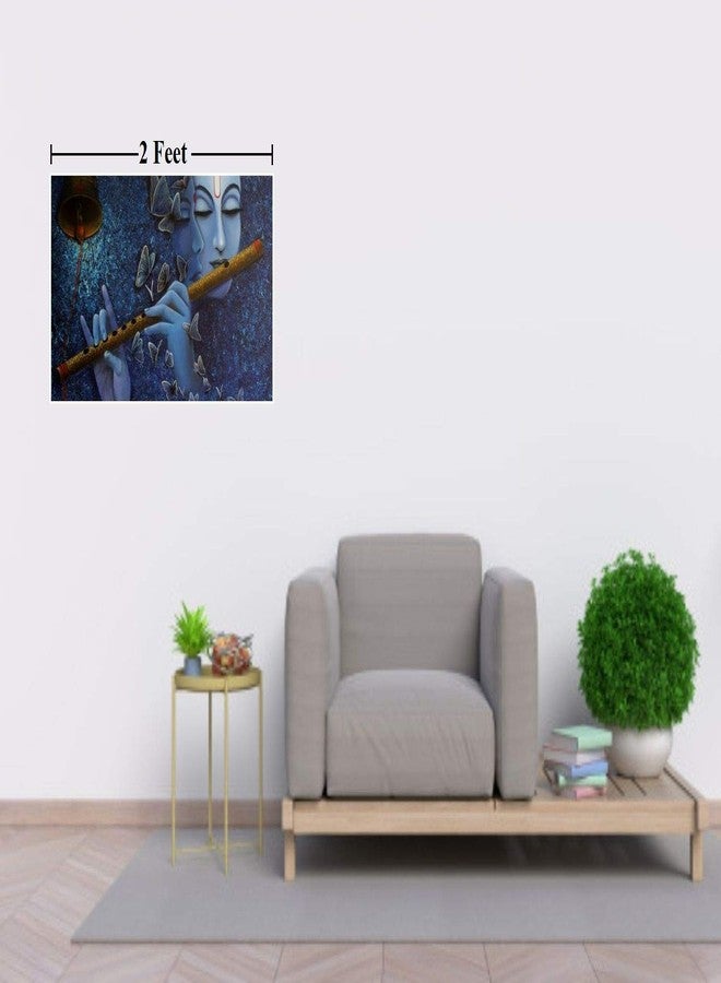 Asmi Collections Asmi Collection Vinyl Self Adhesive Radha Krishna with Flute Wall Painting Sticker, Pack of 1 - Image 2