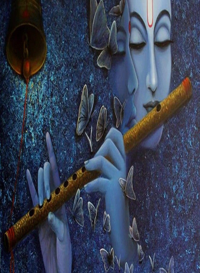 Asmi Collections Asmi Collection Vinyl Self Adhesive Radha Krishna with Flute Wall Painting Sticker, Pack of 1 - Image 1