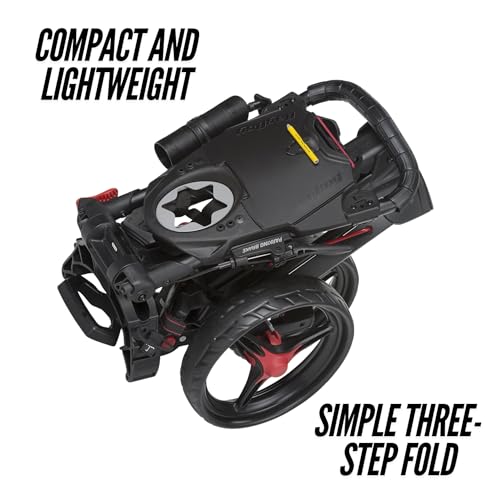 Bag Boy Compact 3, Three Wheel Golf Push Cart, Easy Three-Step Open & Close, Scorecard Console, Beverage Holder, Mobile Device Holder, Handle Mounted Parking Brake - Image 2