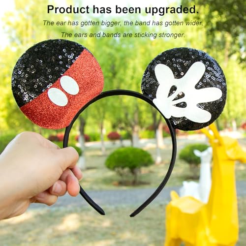CHuangQi Mouse Ears Headband, Double-sided Sequins, Glitter Hair Band for Birthday Party, Holiday Dresses & Cosplay For Unisex Children - Image 4