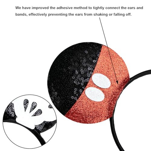 CHuangQi Mouse Ears Headband, Double-sided Sequins, Glitter Hair Band for Birthday Party, Holiday Dresses & Cosplay For Unisex Children - Image 5