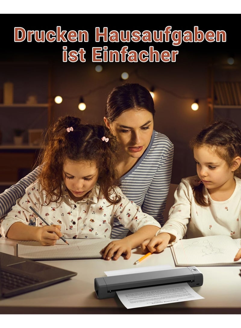 فوميمو طابعة حرارية M08F بدون حبر بتصميم محمول لاسلكي يعمل بالبلوتوث من فوميمو، تدعم ورق حراري A4 مقاس 210×297 ملم، متوافقة مع موبايلات اندرويد وiOS واجهزة اللاب توب - Image 5