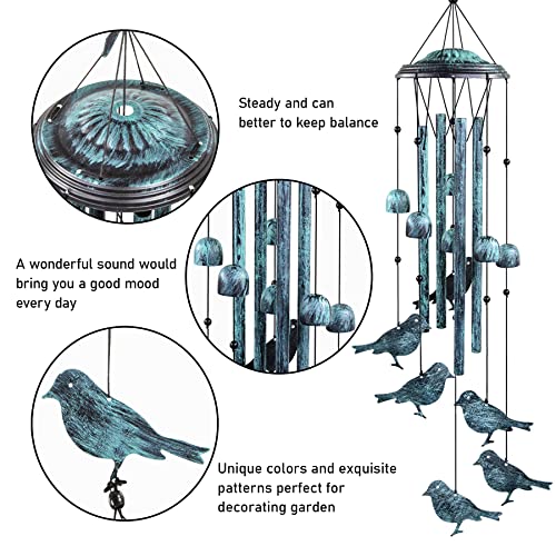 Monsiter QE Bird Wind Chimes for Outside, Outdoors Wind Chimes with 4 Large Aluminum Tubes & S Hook - Outdoor Clearance Hanging Decor for Garden, Patio, Backyard or Porch - Image 3