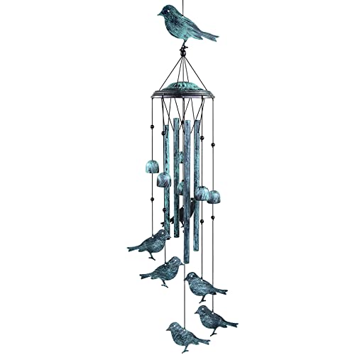 Monsiter QE Bird Wind Chimes for Outside, Outdoors Wind Chimes with 4 Large Aluminum Tubes & S Hook - Outdoor Clearance Hanging Decor for Garden, Patio, Backyard or Porch - Image 1