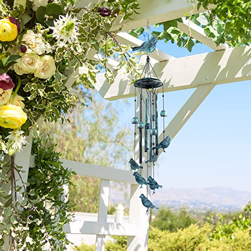 Monsiter QE Bird Wind Chimes for Outside, Outdoors Wind Chimes with 4 Large Aluminum Tubes & S Hook - Outdoor Clearance Hanging Decor for Garden, Patio, Backyard or Porch - Image 4