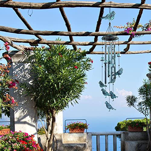 Monsiter QE Bird Wind Chimes for Outside, Outdoors Wind Chimes with 4 Large Aluminum Tubes & S Hook - Outdoor Clearance Hanging Decor for Garden, Patio, Backyard or Porch - Image 5