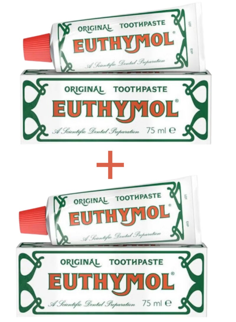 يوثيمول معجون أسنان حجم 75 مل 75ملليلتر الأصلي - 2 قطعة - Image 1