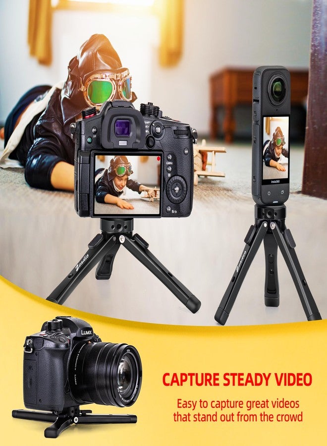 Zeadio Aluminium Alloy Adjustable Tripod, Adjustable Heights Desktop Tripod Stand, Fits for Smooth 4, Osmo Mobile, Ronin-S, Vimble 2, Gimbal Handle Grip Stabilizer and All Cameras - Image 4