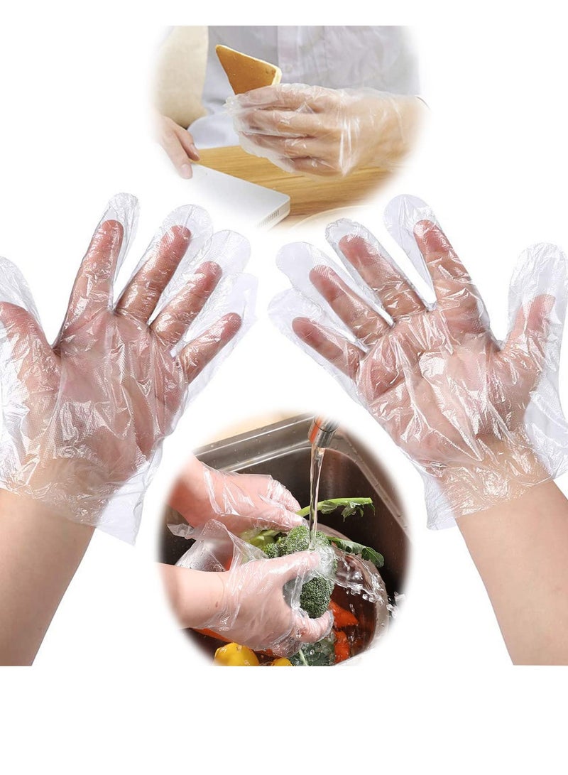 Plastic Disposable Transparent Gloves, Transparent, for Food Service, Cleaning, Food Handling, Shared Spaces, Hair Coloring, Dishwashing Protection, One Size Fits Most - Image 1