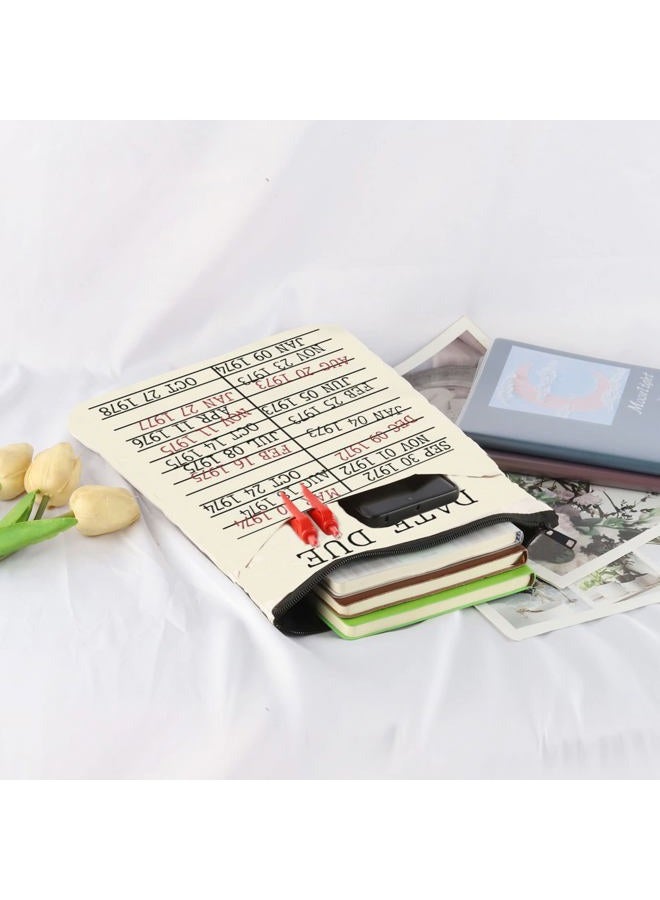 MAOFAED Library Book Date Due Book Sleeve Gift Book Bag Gift for Book Lover Librarian Gift Bookish Gift (Date Due) - Image 3