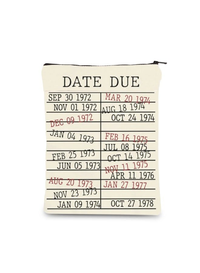 MAOFAED Library Book Date Due Book Sleeve Gift Book Bag Gift for Book Lover Librarian Gift Bookish Gift (Date Due) - Image 1