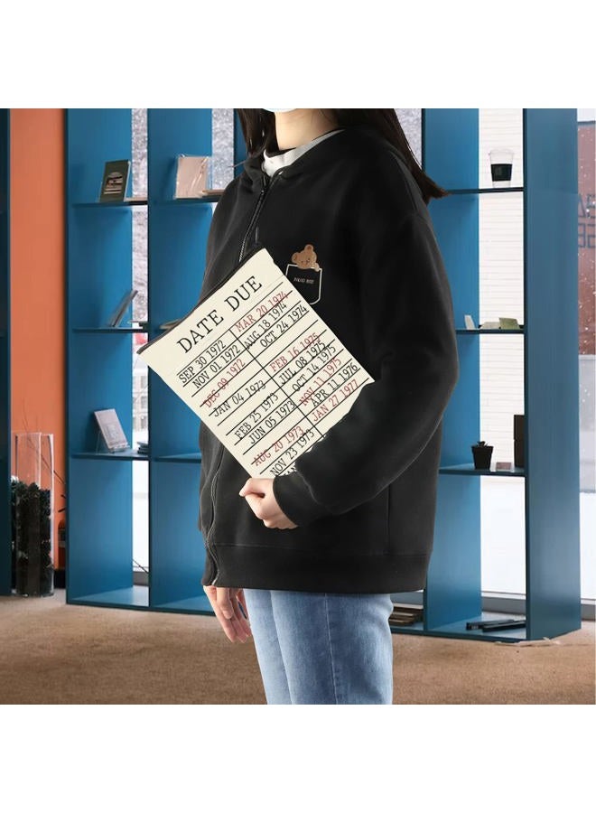 MAOFAED Library Book Date Due Book Sleeve Gift Book Bag Gift for Book Lover Librarian Gift Bookish Gift (Date Due) - Image 5