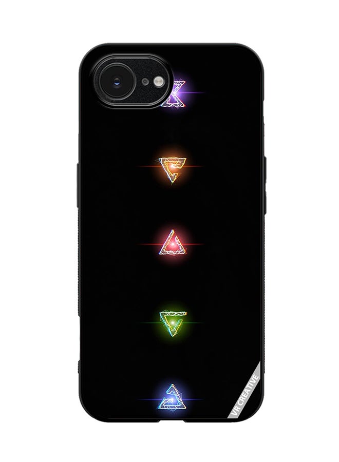 VR CREATIVE Protective Case Cover For Apple iPhone 16e Neon Lights Diamond Shapes Design Multicolour