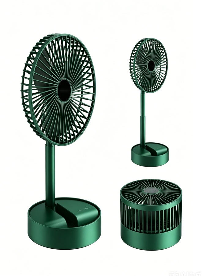 Portable Oscillating Rechargeable Fan,8" 8000mAh Battery,USB-C,Quiet,Remote Control,Folding