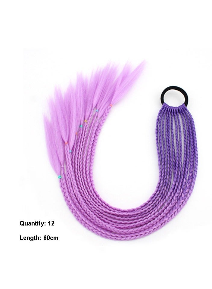 Colorful braids ponytail wig dreadlocks personality headwear - Image 1