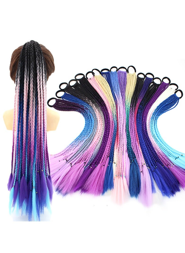 Colorful braids ponytail wig dreadlocks personality headwear - Image 5
