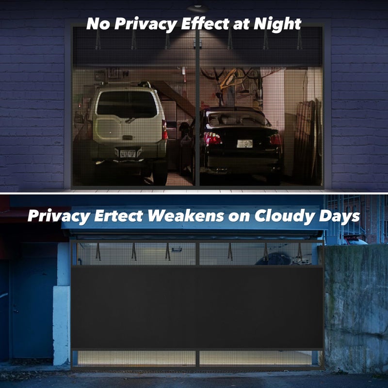 LIAMST Privacy Garage Door Screen Blackout for 2 Car Garage-16x7FT Magnetic Garage Screen, 9.6LB Heavy Duty Thicker 265g/ãŽ¡ Mesh, Hands Free, Magnetic Privacy Garage Screen Door(Black, 16 * 7FT) - Image 4