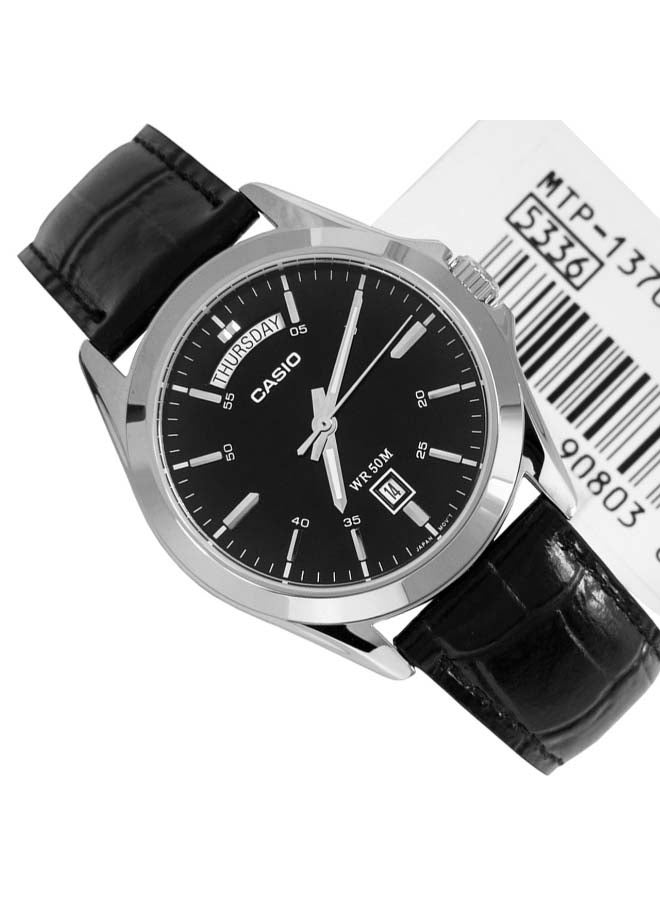 CASIO Men Leather Analog Wrist Watch MTP-1370L-1AVDF - Image 2