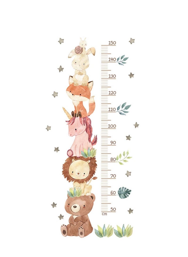 مخطط ارتفاع الأطفال على الحائط، ديكور حائط غرفة كاواي، ملصقات مخطط ارتفاع كرتونية لطيفة، ملصقات حائط قابلة للإزالة واللصق لغرفة الأطفال، غرفة المعيشة، غرفة اللعب للأطفال الصغار - Image 1